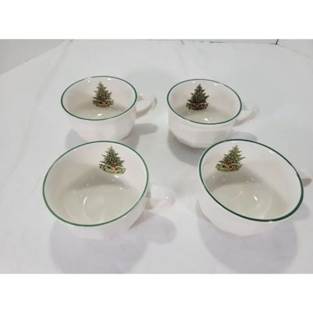 Pfaltzgraff‎ Heritage Christmas Tree Set of 4 Coffee Tea Cups